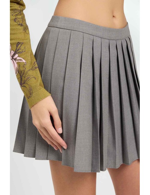 Twinset gonna short plissettata donna in tessuto gabardine