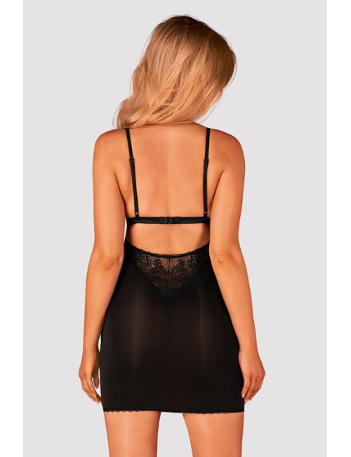 Chilirose lingerie - sexy chemise in pizzo e tulle neri con perizoma cr4121Chilirose LingeriePassioni Boutique