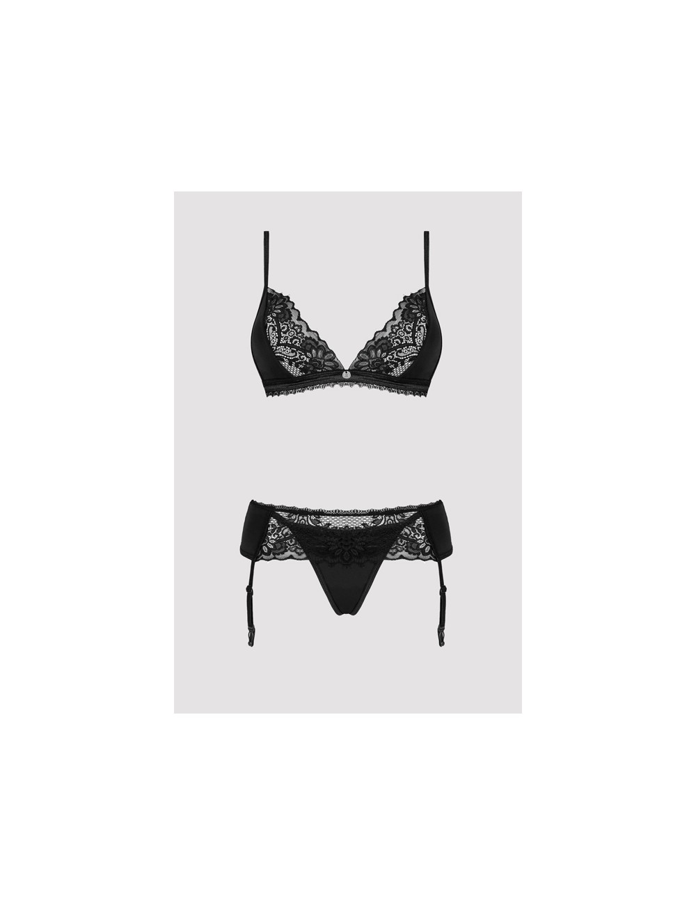 Obsessive lingerie - maderris sexy completino intimo tre pezzi nero 1409Obsessive LingeriePassioni Boutique