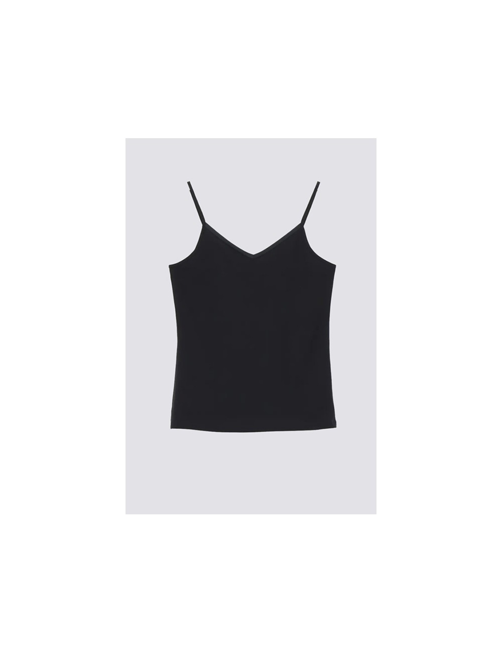 Top spalla sottile in cotone e modal perfect line cotton vobt01674 blackOrobluPassioni Boutique