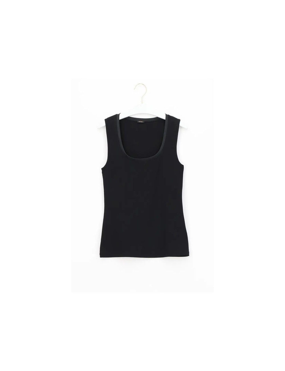 Top spalla larga in cotone e modal perfect line cotton vobt67380 blackOrobluPassioni Boutique