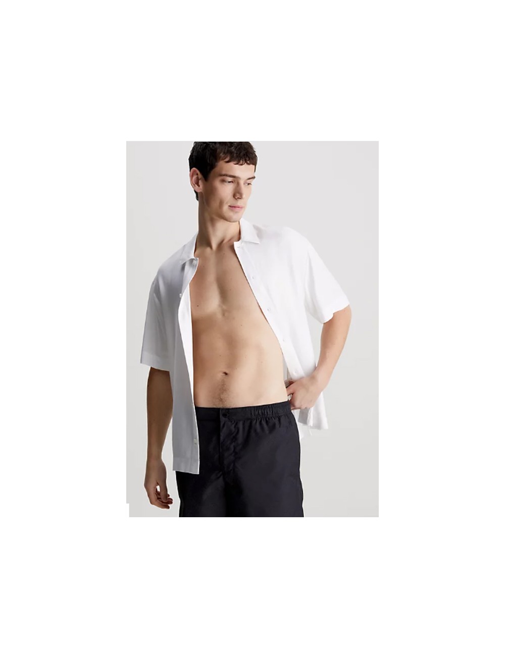 Ck - camicia da spiaggia - ck meta legacy km0km00965-ycd whiteCalvin Klein UomoPassioni Boutique