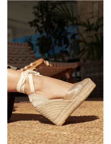 Genuins - espadrillas con zeppa, darya vegano g105916 platinoGenuinsPassioni Boutique