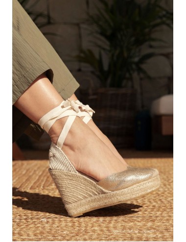 Genuins - espadrillas con zeppa, darya vegano g105916 platinoGenuinsPassioni Boutique
