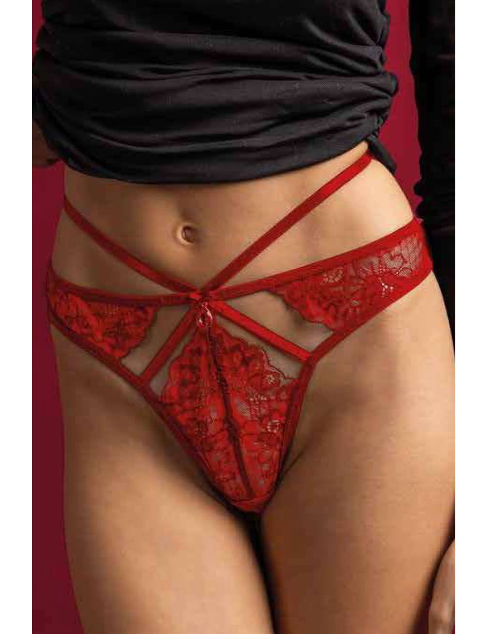 Admas - tanga con pizzo 42690s rossoAdmasPassioni Boutique
