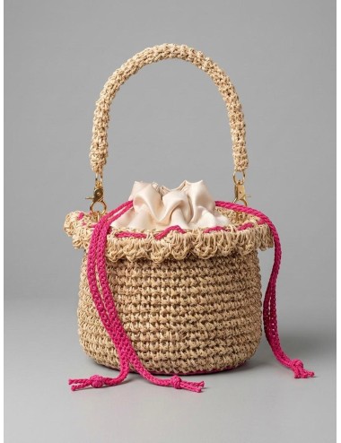 Donna borsa candyg panaro naturale uncinetto paillettes secchielloCandygPassioni Boutique