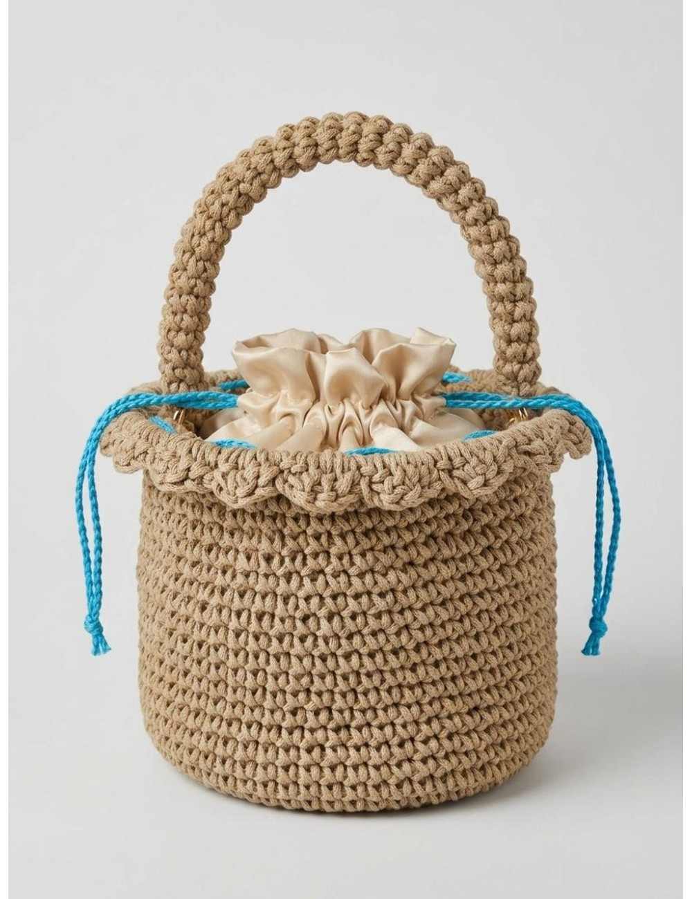 Donna borsa candyg panaro corda uncinetto fatto a mano secchielloCandygPassioni Boutique