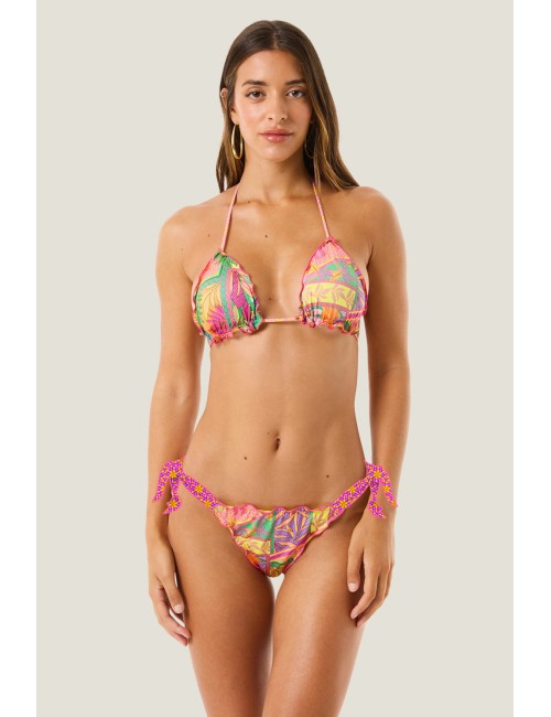 Donna bikini triangolo 4giveness lurex marrone catene dorate4GivenessPassioni Boutique