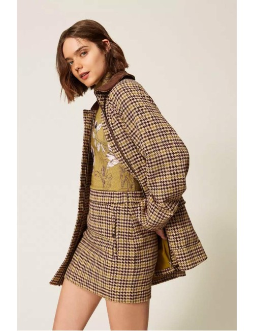 Twinset gonna donna in maglia di lana e cotone marroneTwinsetPassioni Boutique