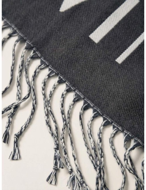 Twinset stola donna in panno di viscosa con logo jacquard e frangeTwinsetPassioni Boutique
