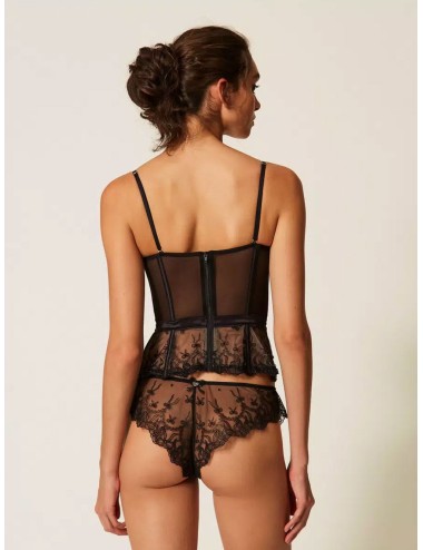 Twinset bustier in tulle ricamato con fiocchiTwinsetPassioni Boutique