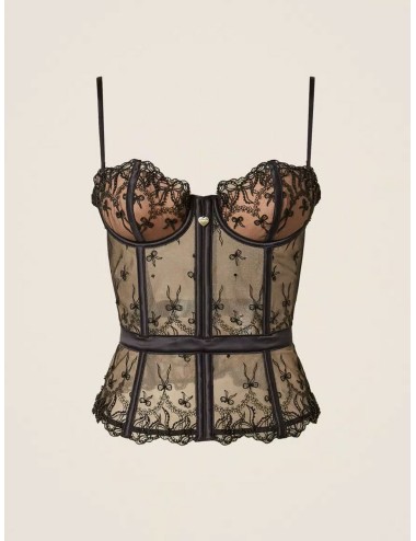 Twinset bustier in tulle ricamato con fiocchiTwinsetPassioni Boutique