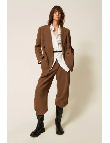 Twinset - giacca blazer in cady con cintura 262li2dqq teakTwinsetPassioni Boutique