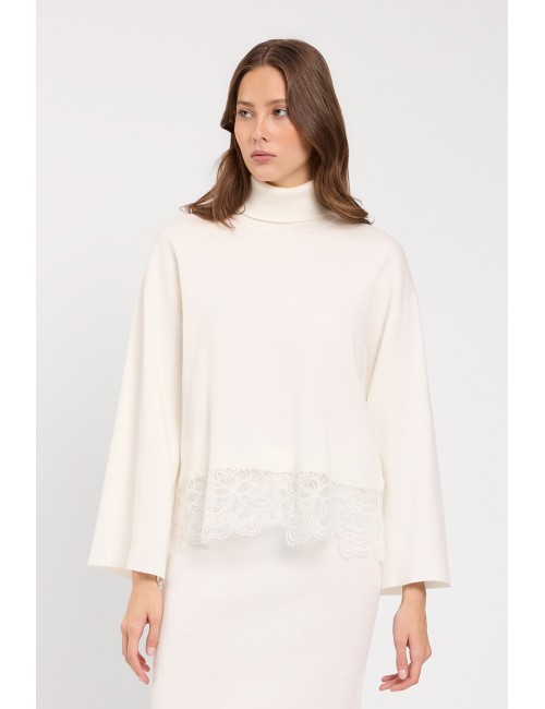 Twinset gonna  midi con pizzo madreperlaTwinsetPassioni Boutique