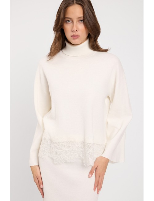 Twinset gonna  midi con pizzo madreperlaTwinsetPassioni Boutique