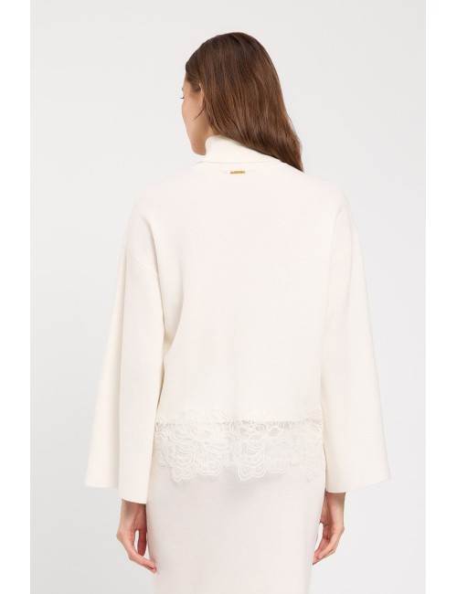 Twinset gonna  midi con pizzo madreperlaTwinsetPassioni Boutique