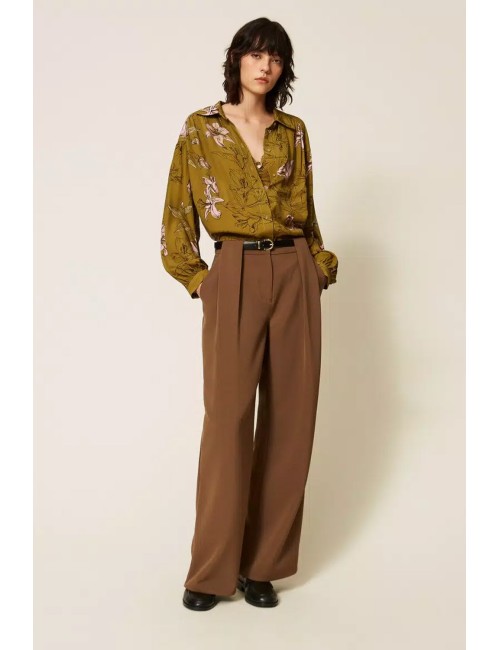 Twinset - giacca blazer in cady con cintura 262li2dqq teakTwinsetPassioni Boutique