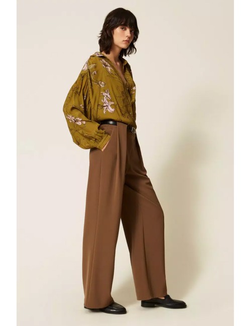 Twinset - giacca blazer in cady con cintura 262li2dqq teakTwinsetPassioni Boutique