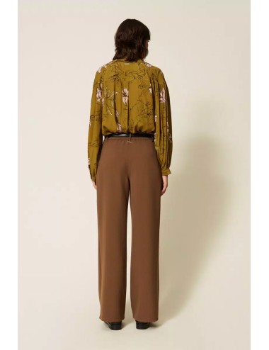 Twinset - pantaloni ampi in cady con cintura 262li2dpp teakTwinsetPassioni Boutique