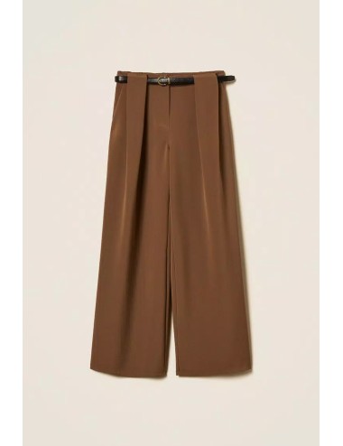 Twinset - pantaloni ampi in cady con cintura 262li2dpp teakTwinsetPassioni Boutique