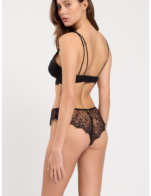 Twinset slip perizoma in tulle ricamato con fiocchi neroTwinsetPassioni Boutique
