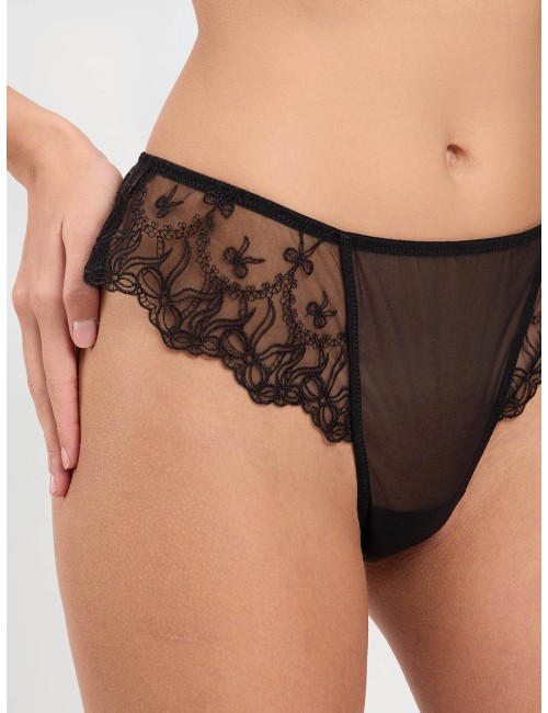 Twinset slip perizoma in tulle ricamato con fiocchi neroTwinsetPassioni Boutique