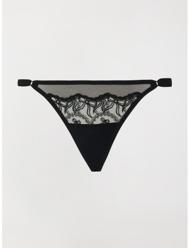 Twinset slip perizoma in tulle ricamato con fiocchi neroTwinsetPassioni Boutique