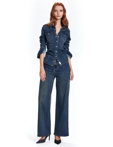 Take two elisa denim wide leg lav.medio/sporcato  dt03210 denimTake TwoPassioni Boutique