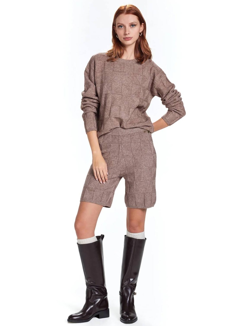 Take two girocollo con lavorazione rombi e spacchi dt003333 cordaTake TwoPassioni Boutique