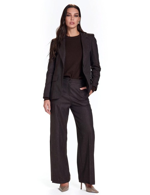 Take two tailleur gessato lurex dt03864 moro