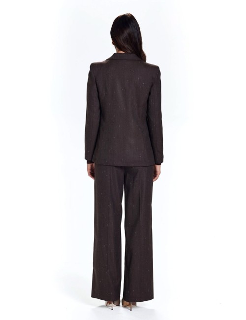Take two tailleur gessato lurex dt03864 moro