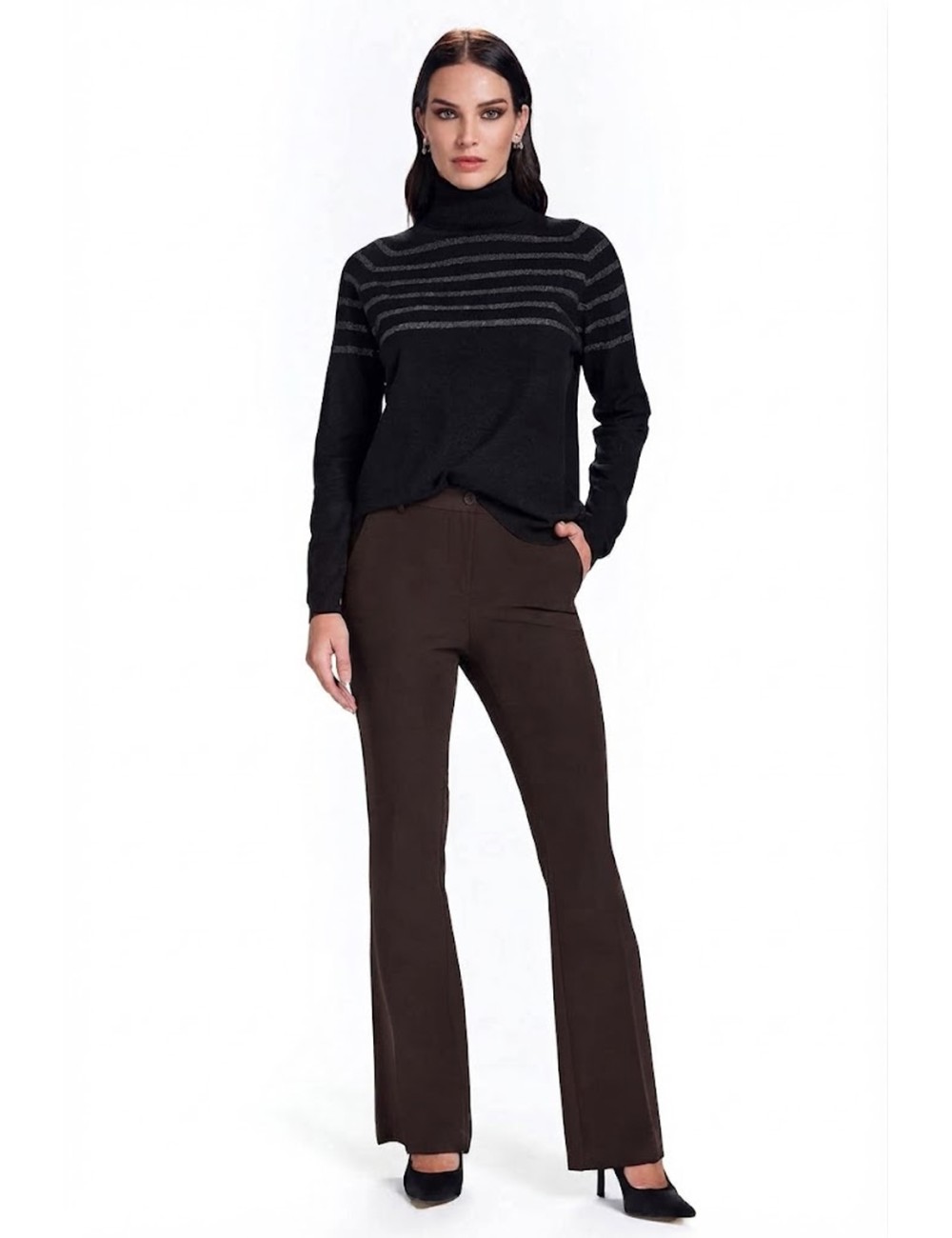 Take two pantalone a zampa bistretch dt03924 moroTake TwoPassioni Boutique