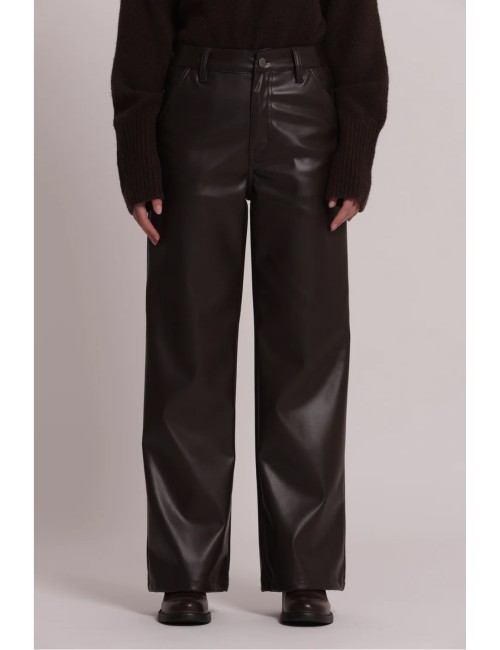 Mimi muà - pantalone wide leg simil pelle zdap-2128 neroMimi-Mu1Passioni Boutique
