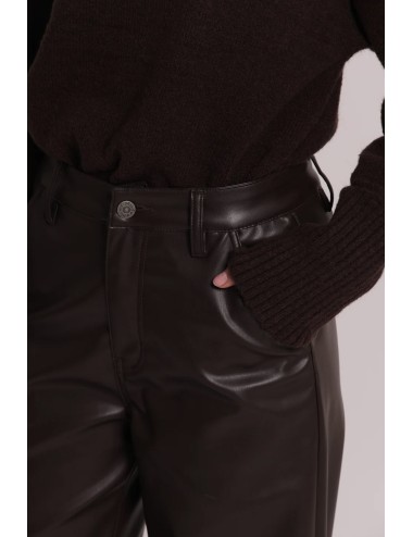 Mimi muà - pantalone wide leg simil pelle zdap-2128 moroMimi-Mu1Passioni Boutique