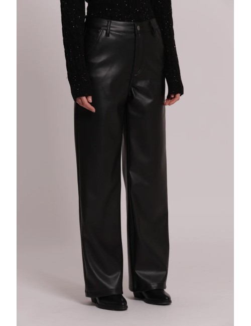 Mimi muà - pantalone wide leg simil pelle zdap-2128 moroMimi-Mu1Passioni Boutique