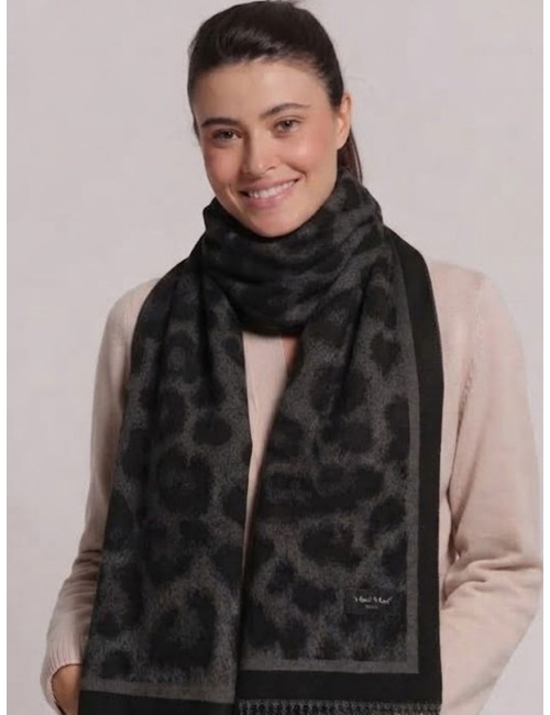 Mimi muà - sciarpa con maculato e doppia cornice fsap-9453 691Mimi-Mu1Passioni Boutique