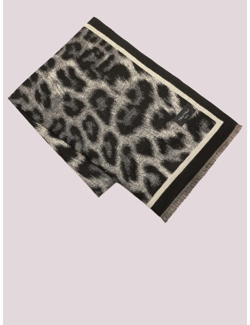 Mimi muà - sciarpa con maculato e doppia cornice fsap-9453 910Mimi-Mu1Passioni Boutique