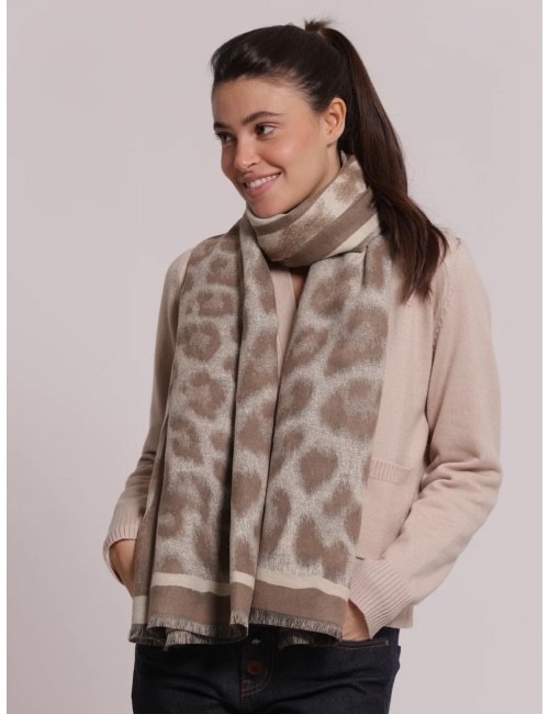 Mimi muà - sciarpa con maculato e doppia cornice fsap-9453 691Mimi-Mu1Passioni Boutique