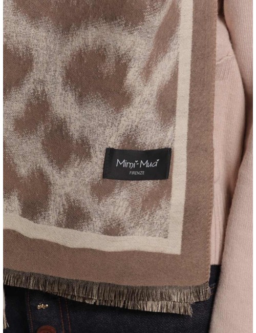 Mimi muà - sciarpa con maculato e doppia cornice fsap-9453 691Mimi-Mu1Passioni Boutique