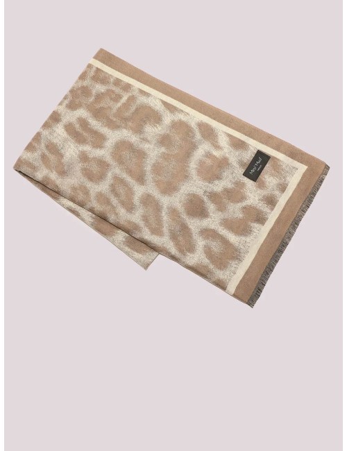 Mimi muà - sciarpa con maculato e doppia cornice fsap-9453 691Mimi-Mu1Passioni Boutique