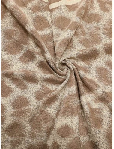 Mimi muà - sciarpa con maculato e doppia cornice fsap-9453 beigeMimi-Mu1Passioni Boutique