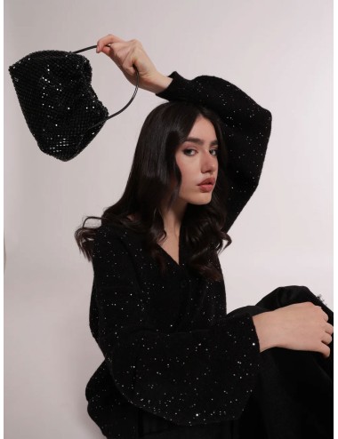 Mimi muà - borsa morbida di strass con manico rigido m8-m201656 neroMimi-Mu1Passioni Boutique