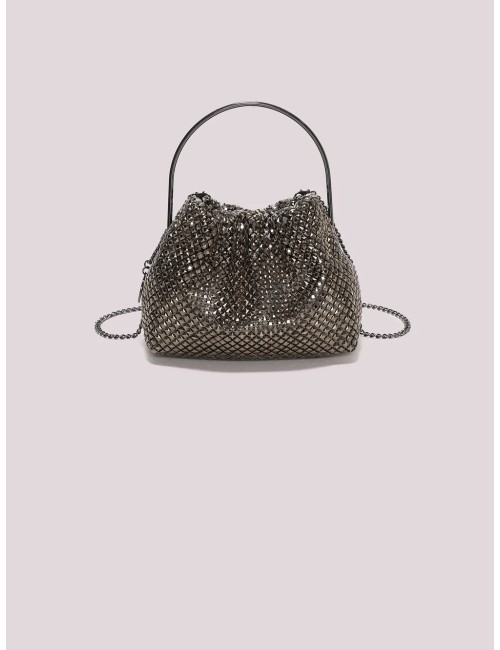 Mimi muà - borsa morbida di strass con manico rigido m8-m201656 canna di fucile