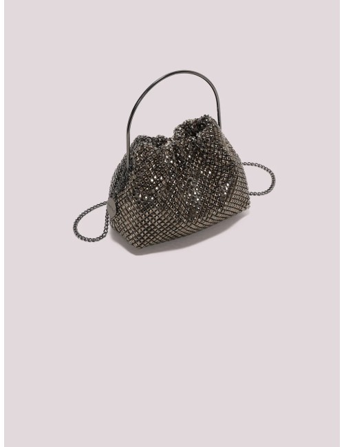 Mimi muà - borsa morbida di strass con manico rigido m8-m201656 canna di fucile