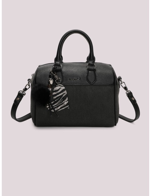 Mimi muà - borsa bauletto con charm e cuore m8-y201609 nero