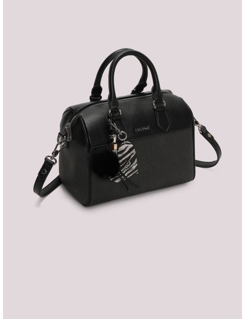 Mimi muà - borsa bauletto con charm e cuore m8-y201609 nero