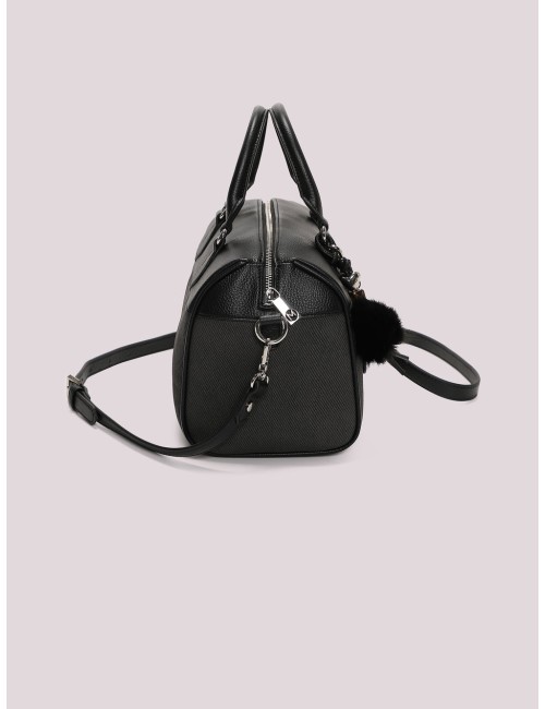 Mimi muà - borsa bauletto con charm e cuore m8-y201609 nero