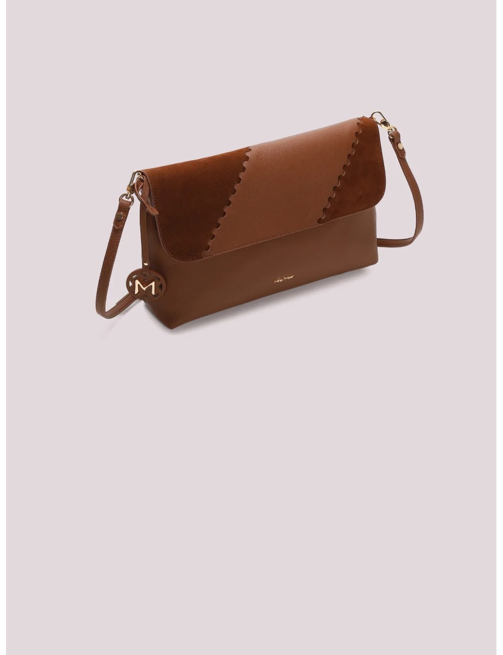 Mimi muà - borsa a busta con patch diagonale effetto camoscio m8-h201540 cuoioMimi-Mu1Passioni Boutique