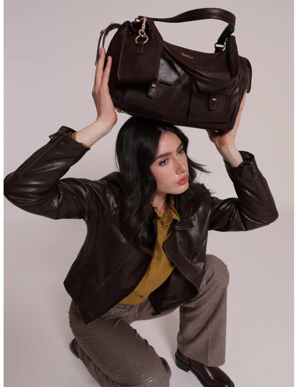 Mimi muà - borsa a braccio con tasche m8-h201544 moroMimi-Mu1Passioni Boutique
