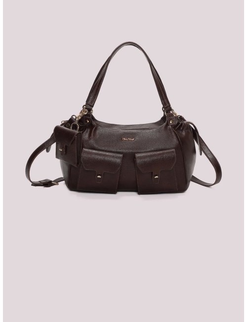 Mimi muà - borsa a braccio con tasche m8-h201544 moro